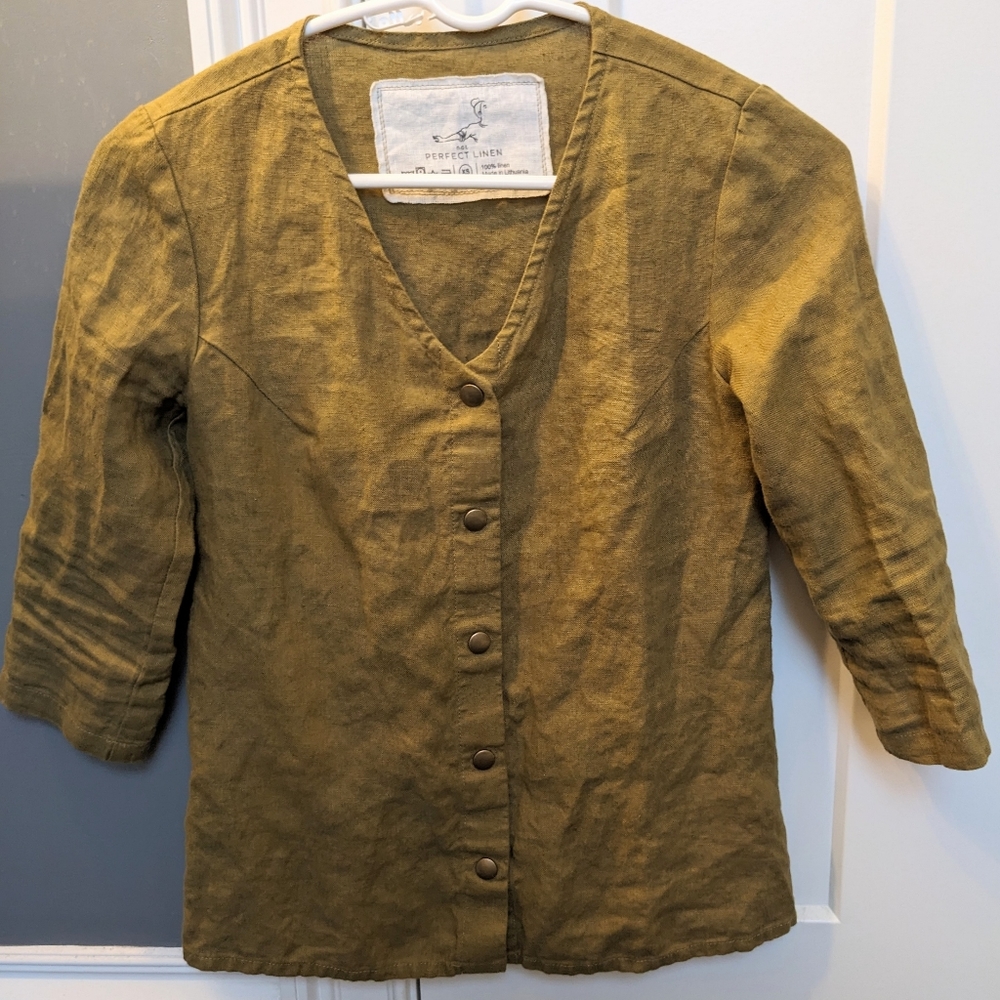 Notperfectlinen Getty top XS Olive